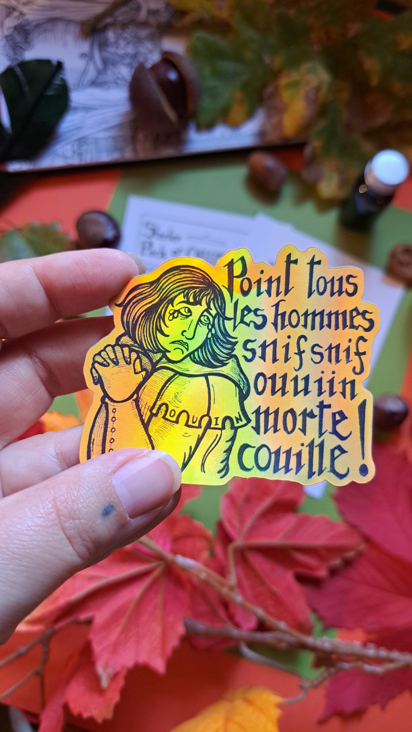 Lot de 2 cartes postales et 1 sticker Ouin Ouin – Image 2