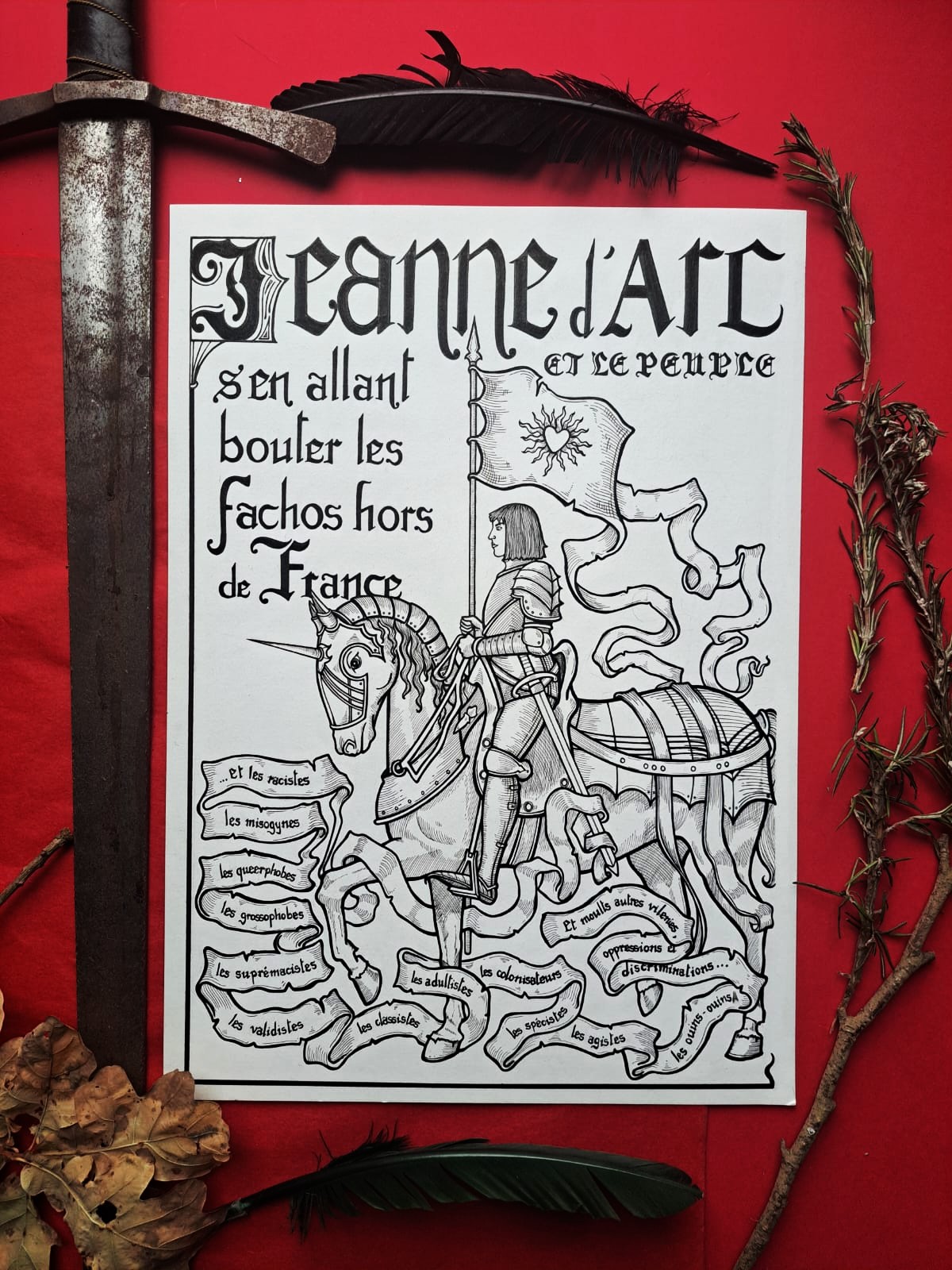 Jeanne d'Arc s'en allant bouter les fachos hors de France